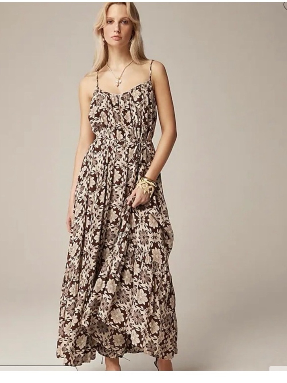J crew Caspia dress in floral crepe de chine